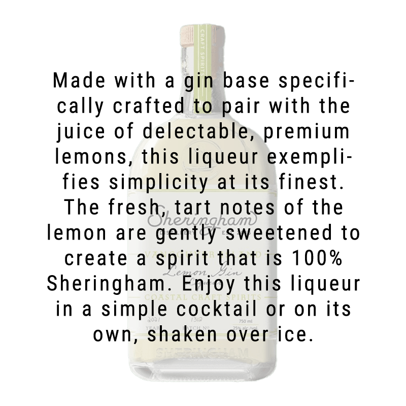 Sheringham Lemon Gin Liqueur 750ml - Great American Craft Spirits