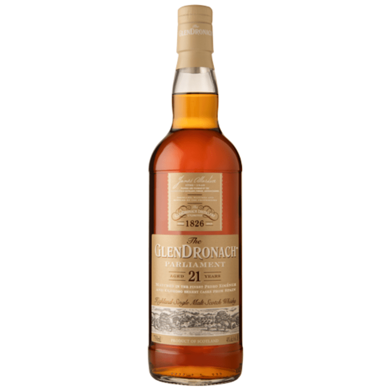 The GlenDronach Single Malt Scotch Whisky, Parliament, Aged 21 Years 750ml - Great American Craft Spirits