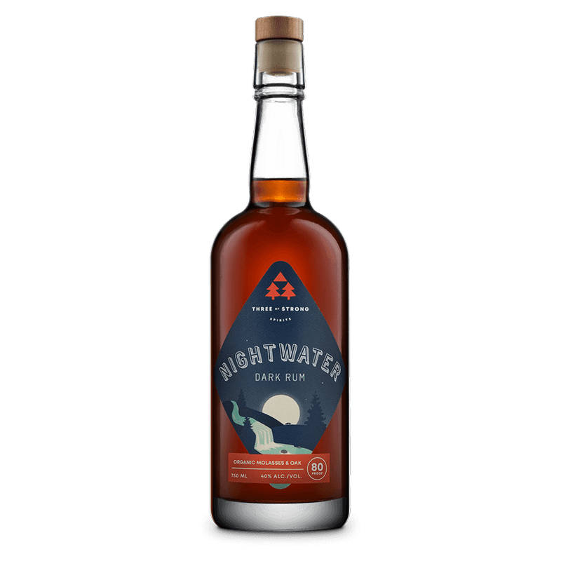 Three of Strong Spirits Nightwater Dark Rum 750mL - Great American Craft Spirits