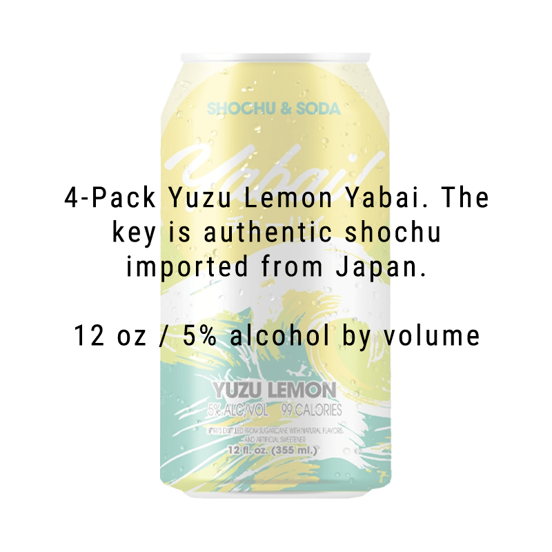 Yabai! Yuzu Lemon Shochu and Soda 12.oz 4 pack - Great American Craft Spirits