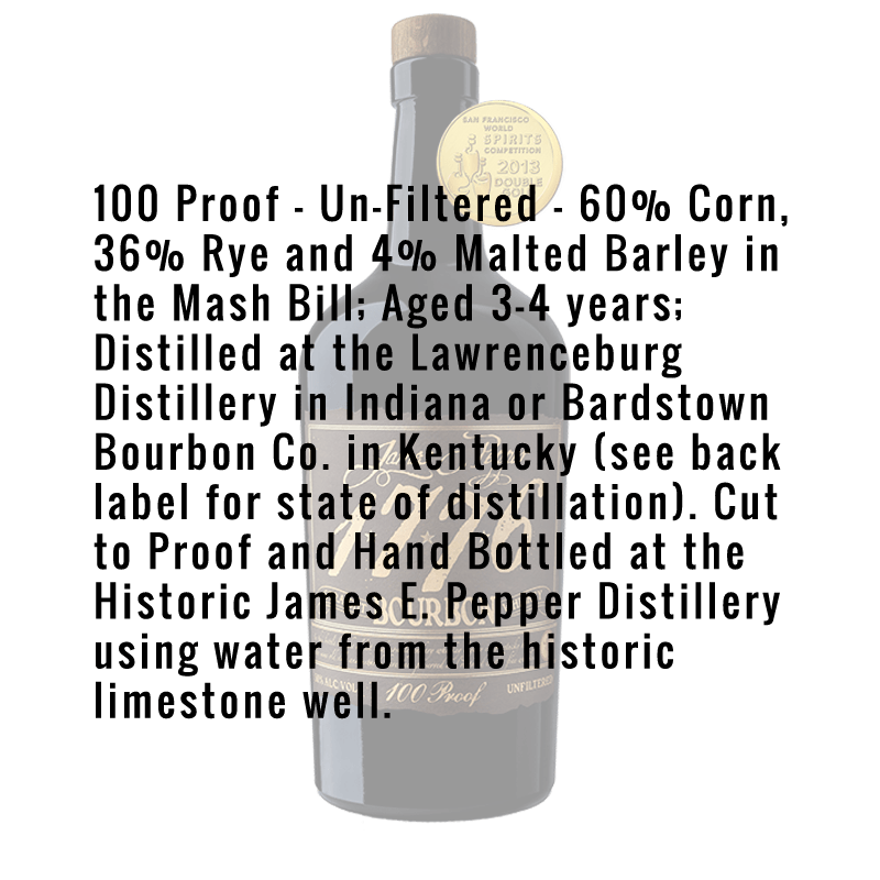 James E. Pepper 1776 Straight Bourbon Whiskey 750mL