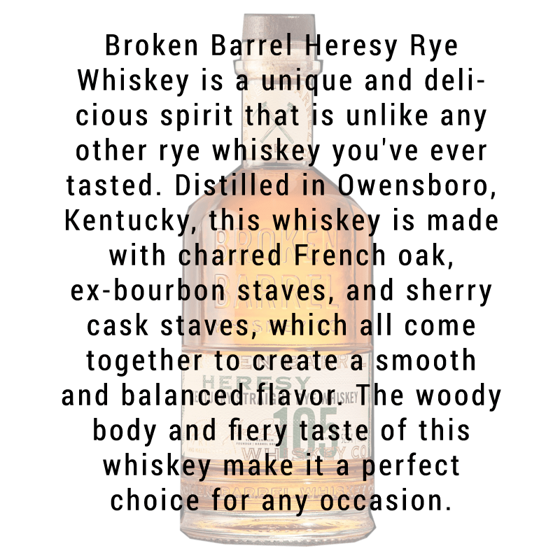 Broken Barrel Heresy Rye Whiskey 750ml