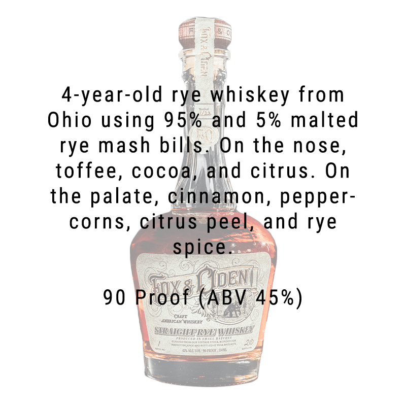 Fox & Oden Straight Rye Whiskey 750mL