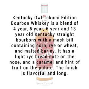 
            
                Load image into Gallery viewer, Kentucky Owl Kentucky Straight Bourbon Whiskey Takumi Edition 750mL
            
        