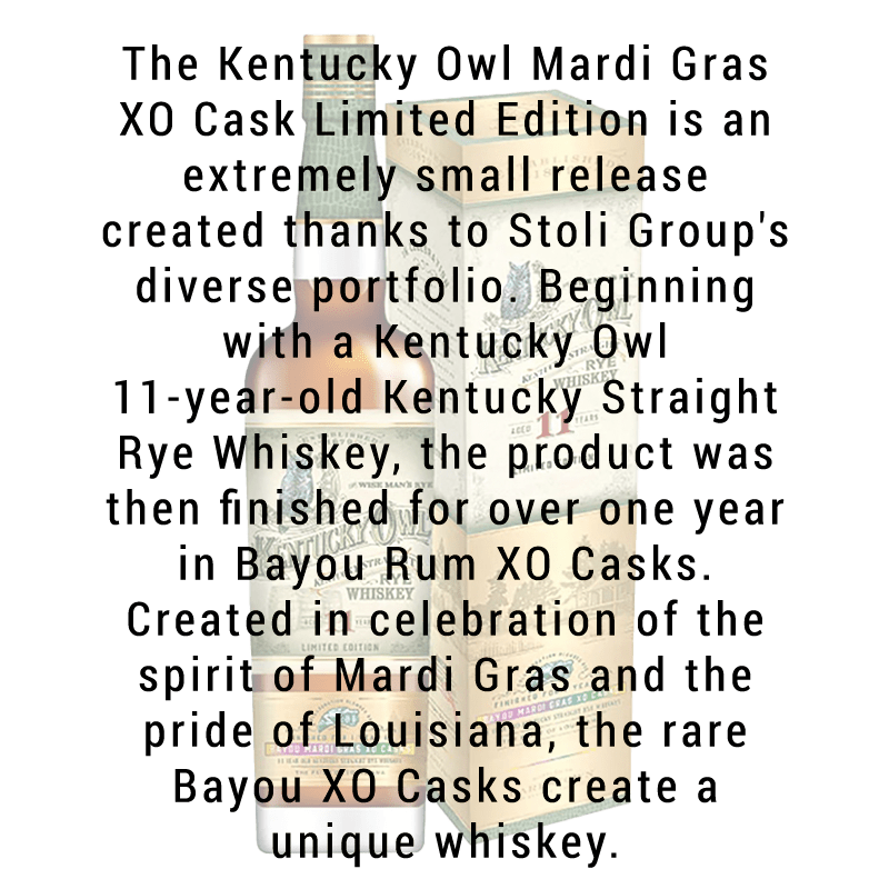 Kentucky Owl Mardi Gras Limited Edition 11 Year Straight Rye 750mL
