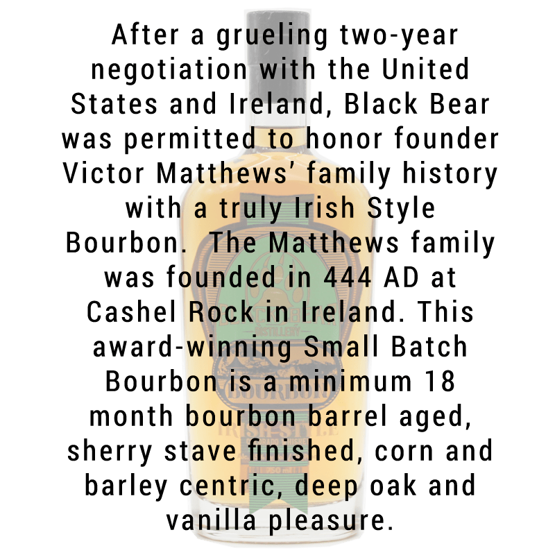 Black Bear Distillery Irish Style Whiskey 750mL