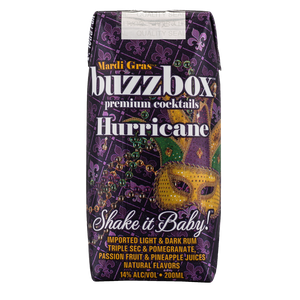 
            
                Load image into Gallery viewer, Buzzbox Premium cocktails Mardi Gras Hurricane cocktail 4 Pack
            
        