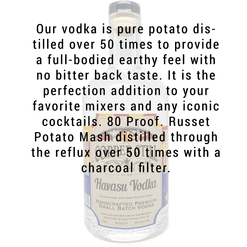 Copper Still Distillery Havasu Vodka 750mL - Great American Craft Spirits