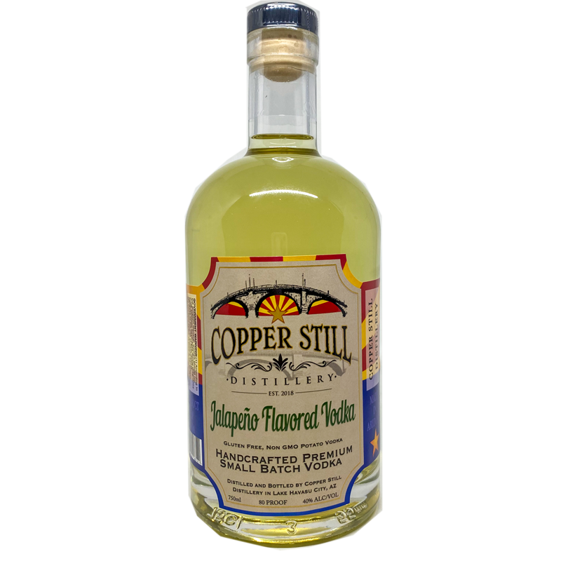 
            
                Load image into Gallery viewer, Copper Still Distillery Jalapeno Flavored Vodka 750mL
            
        
