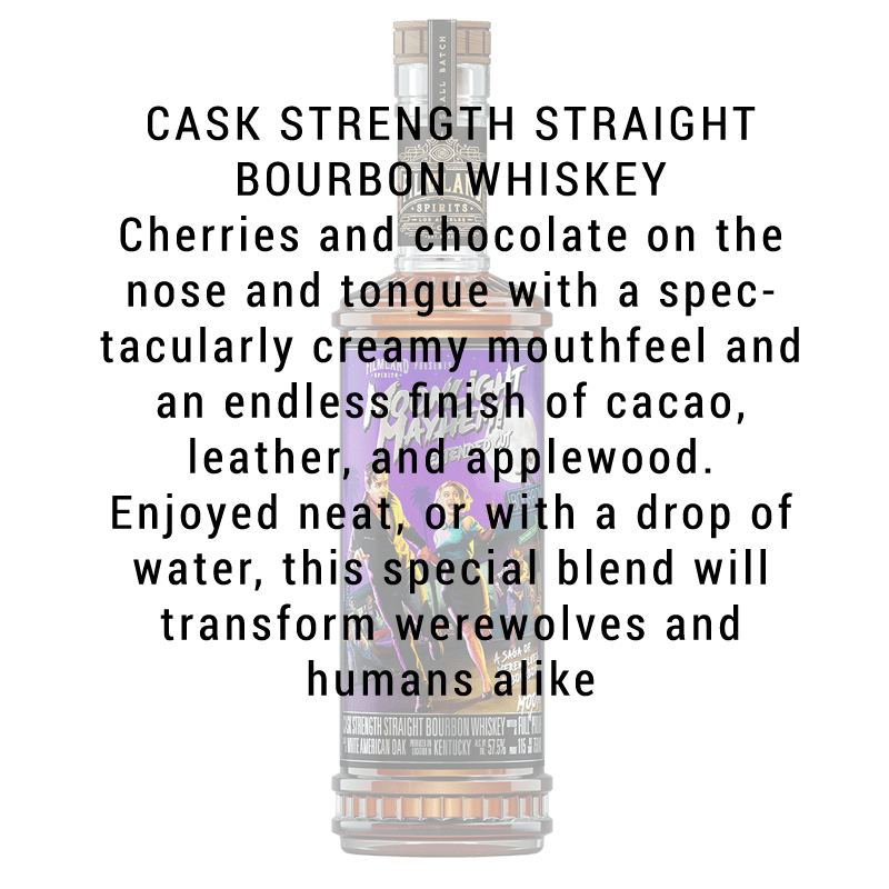 
            
                Load image into Gallery viewer, Filmland Spirits Moonlight Mayhem Extended Cut Cask Strength Bourbon Whiskey 750mL
            
        