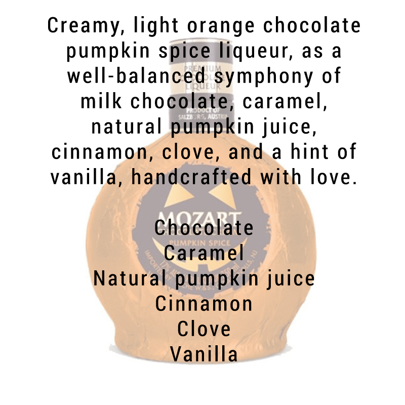 Mozart Chocolate Cream Pumpkin Spice Liqueur 750ml - Great American Craft Spirits
