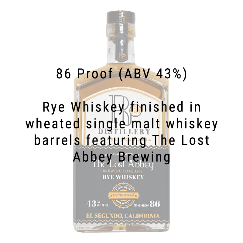 R6 Distillery + The Lost Abbey Brewing Rye Whiskey 750mL