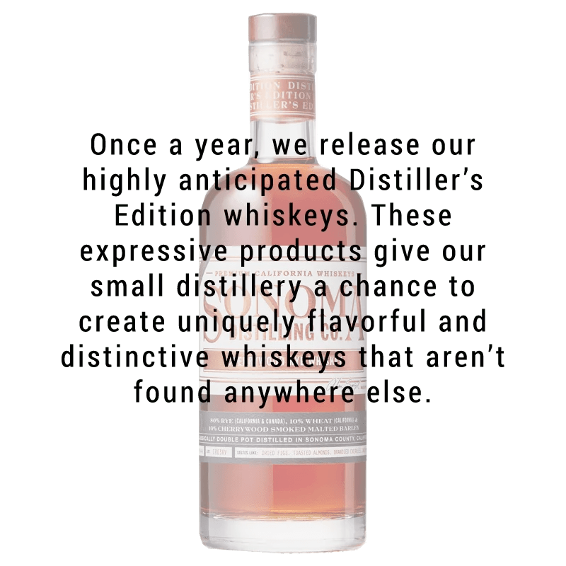 Sonoma Distilling Distiller's Edition Cherrywood Rye Whiskey 750mL - Great American Craft Spirits