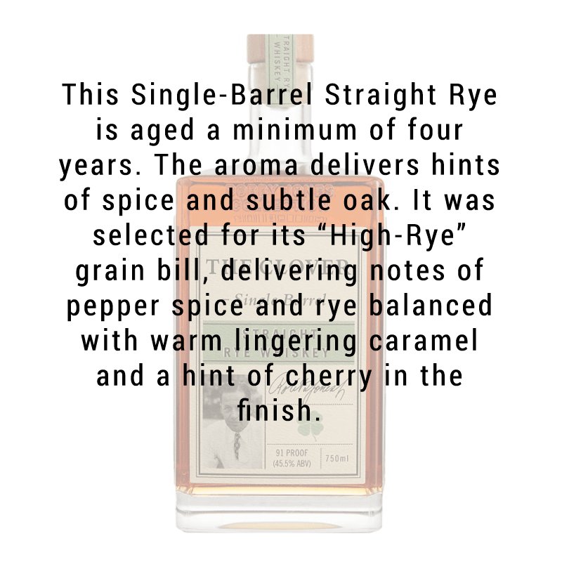 The Clover Single Barrel Straight Rye Whiskey 750mL - Great American Craft Spirits