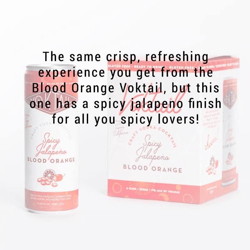 Voktail: Spicy Jalapeno Blood Orange 4 Pack Buy one Get one Deal - Great American Craft Spirits